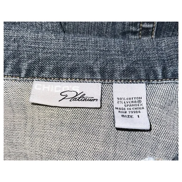 Chicos Platinum Denim - Heavy Weight - Fitted - Size 1 (Traditional Small) - Picture 9 of 10